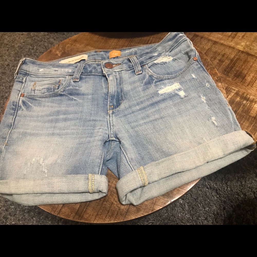 Pilcro and the Letterpress denim shorts